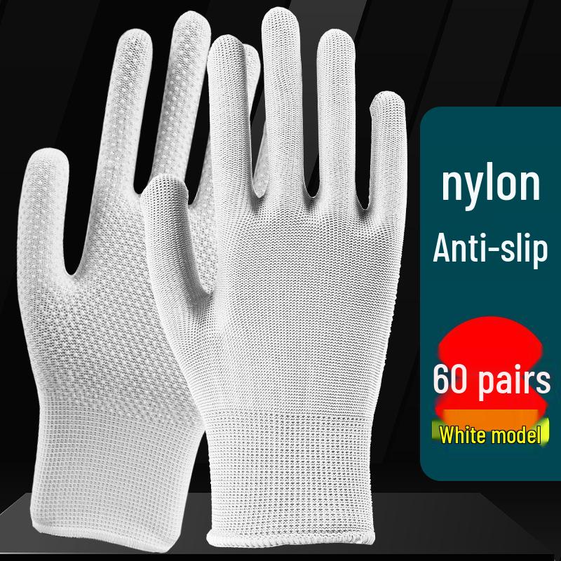 Breathable Non-Slip Nylon Summer Work Gloves - Unisex, Wear-Resistant, Sunscreen