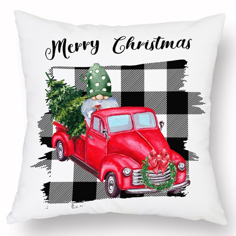 Νέα Χριστουγεννιάτικη Λινή Τυπωμένη Μαξιλαροθήκη Σπίτι Καναπές Σαλόνι Διακοπές Ανθεκτικό στη Βρωμιά Μαξιλάρι