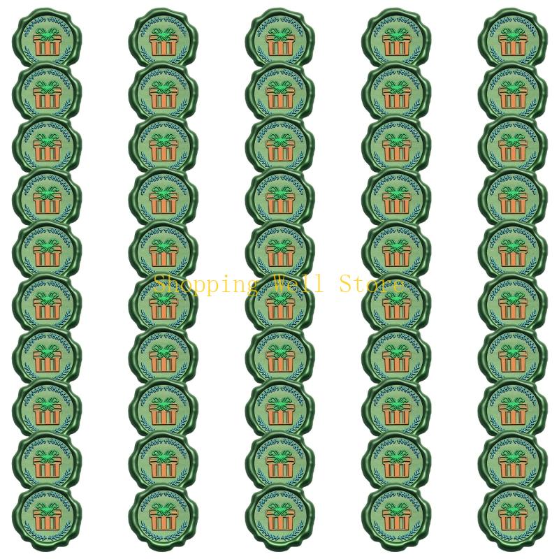 KX4B Pack of 50 Heart Wax Seal Sticker Waterproof Decoration Use