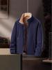 2025 Men's Stand Collar Fleece Jacket for Autumn/Winter - Solid Color, Extra Warmth, Ideal for Middle-aged and Elderly