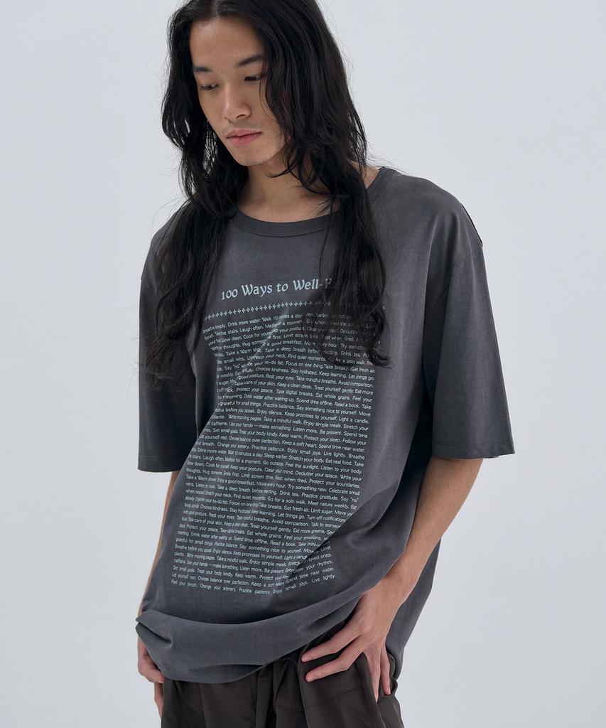 WELLBEING EXPRESS Oversized Howtowb Half Sleeve Charcoal