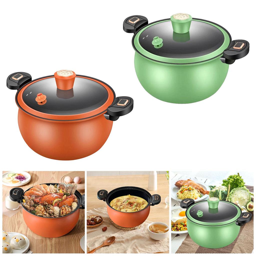 Micro Pressure Cooker Multifunction Soup Meat Pot for Boiling Frying Stewing orange