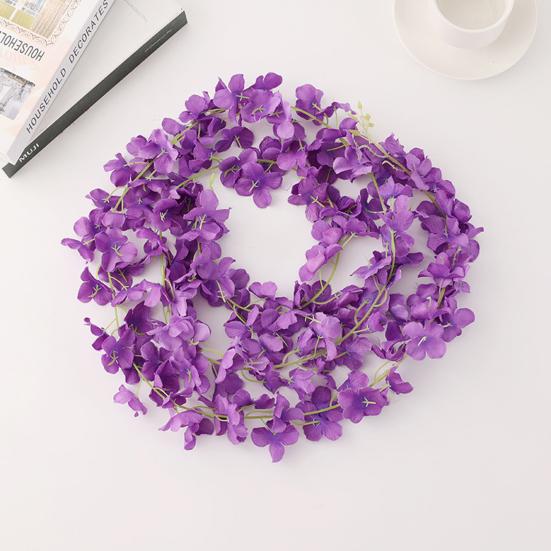 Simulation Hydrangea Vine No Watering DIY Faux Silk Flower Ornamental Fake Hydrangea Flower Vine Garden Decor for Party