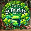 St. Patrick's Day Shamrock Iron Tin Sign Wall Art Round Metal Decor Home Bar Cafe