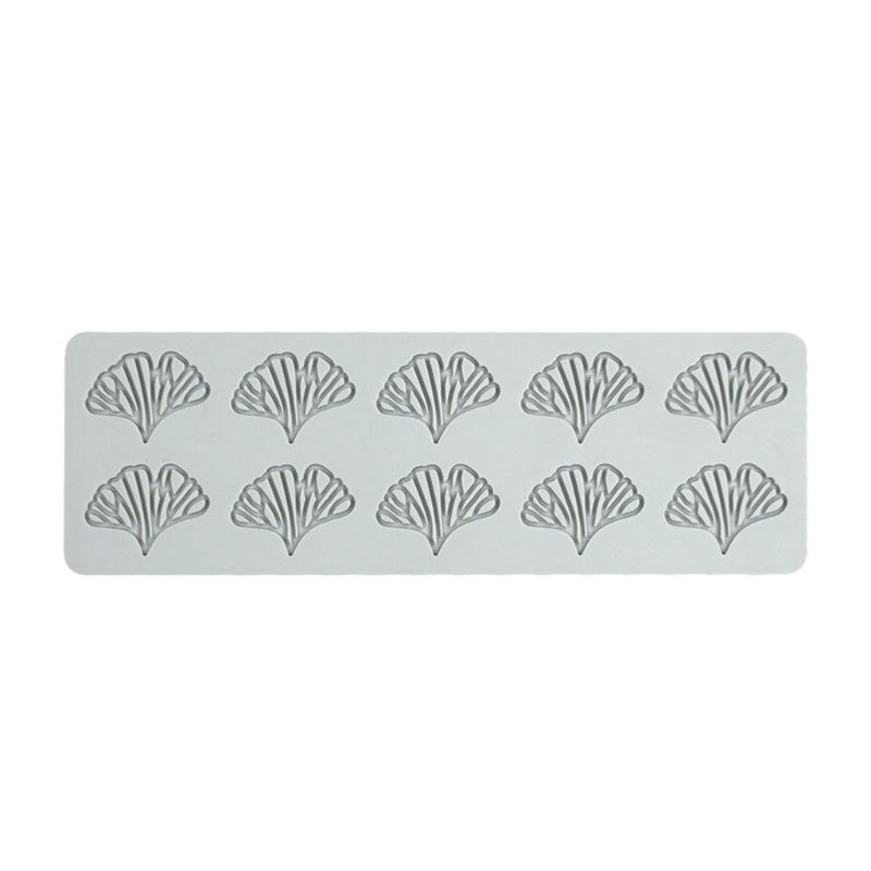 

Fondant Impression Mats Pastry Moulds 9 Cavity Hollow Ginkgo Leaf Lace Mat Chocolate Silicone Mold for Cake Decorating 1