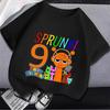 Sprunki Camiseta de Cumpleaños para Niños Niñas de 1 a 9 Años Incredibox Algodón Ropa para Niños Lindo Dibujo Animado Juego Estampado Gráfico Tops Regalo para Fiesta