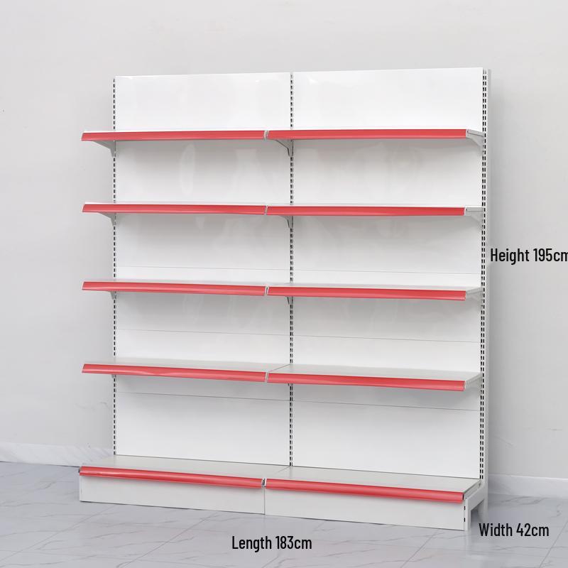 Adjustable Supermarket Display Rack for Snacks and Food, Single/Double-Sided, Ideal for Convenience Stores and Mother & Baby Products.