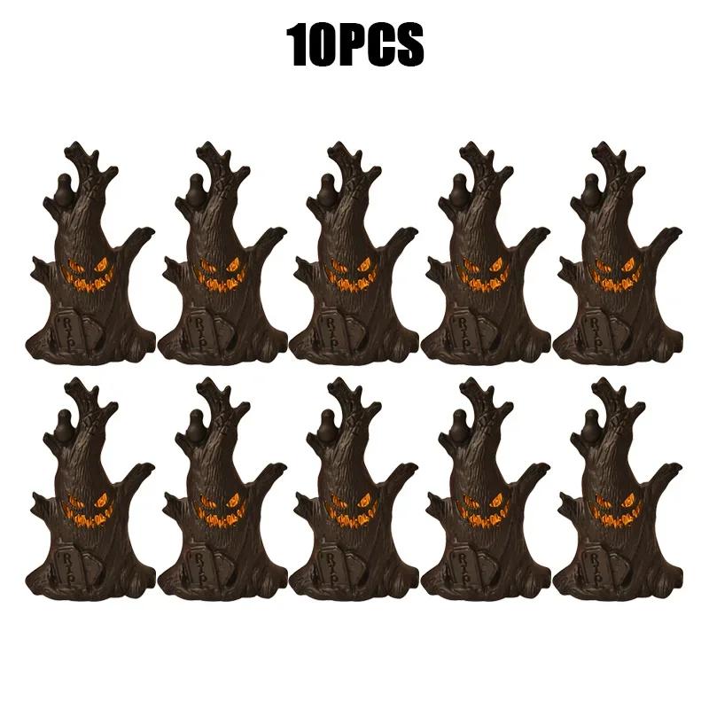 Halloween Pumpkin Lanterns LED Electronic Candles Ghost Tree Stump Decorations for Funny Faces Festive Atmosphere Ornaments