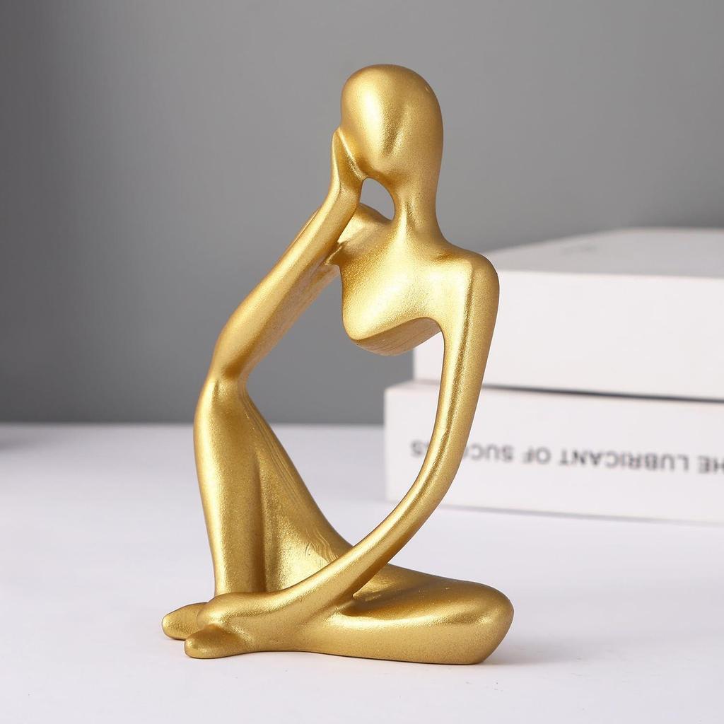Decorative Abstract Thinker Men Statue Set of 3 Modern Art Showpiece Sculpture (Fantasy, Resin,13CmX6Cm) Decoration Items