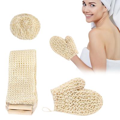 3 Pcs Jute Back Wash Strap Shower Ball Exfoliating Gloves Back Exfoliating Sponge Natural