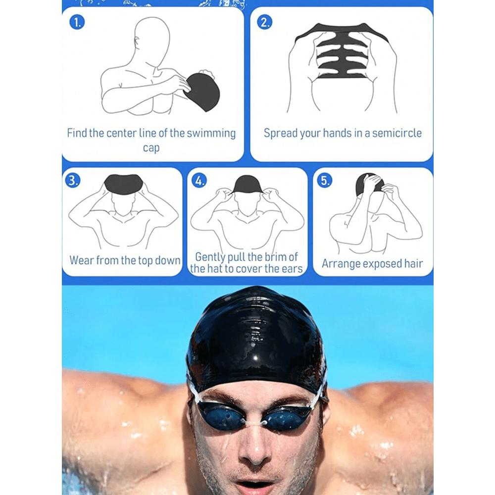 1 Pack Silicone Swim Cap Waterproof Non-Slip Comfortable Swim Cap High Elastic Swim Cap Unisex Swimming Equipment