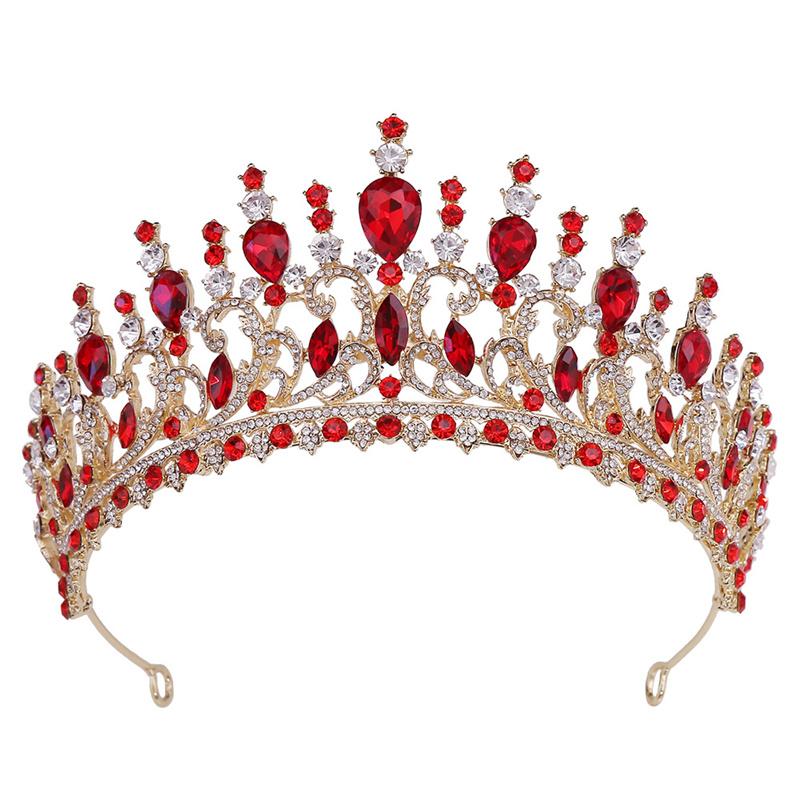 Baroque Gorgeous Crystal Tiaras and Crowns Bride Headdress Royal Queen Bridal Diadem Princess Wedding Crown Hair Jewelry