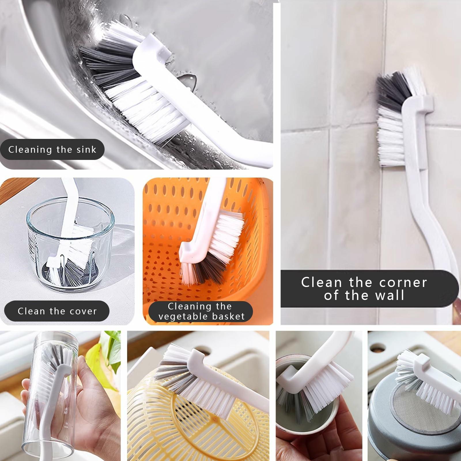 

Angled Crevice Brush Long Handle Soft Bristle Kitchen Sink Window Track Car Vent Multi-Purpose Cleaning Tool Type A
