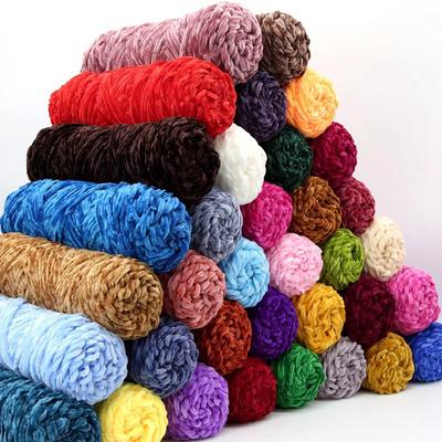 Chenille Soft Velvet Yarn Cotton Wool Yarn Crochet Yarn DIY Handmade Scarf Sweater Coat Blankets for Knitting Crafts 500g