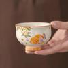 Large Ceramic Goldfish Tea Tasting Cup – Creative, Cute, High-Value Host Cup