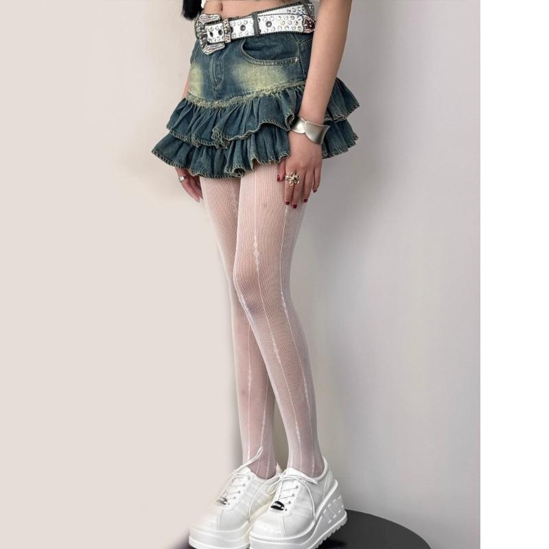 Mesh Fishnet Stockings Tights High Waist Pantyhose Thigh High Stockings Fishnets Tights Patterned Pantyhose for Womens