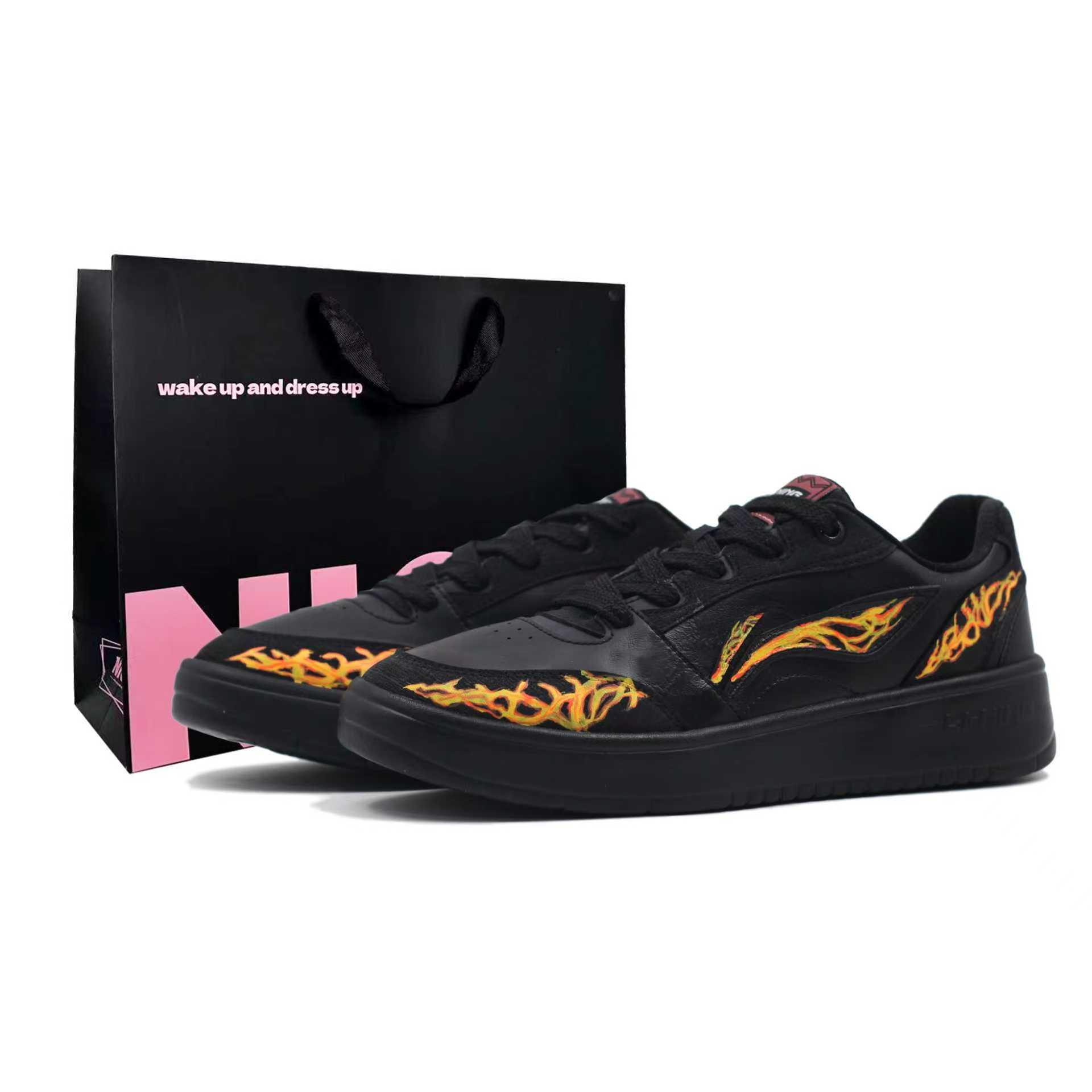 Li Ning Sycee V3 Износостойкие, Легкие и Дышащие Низкие Кеды для Скейтбординга Мужские AGCV107-1(Команда205-) 39