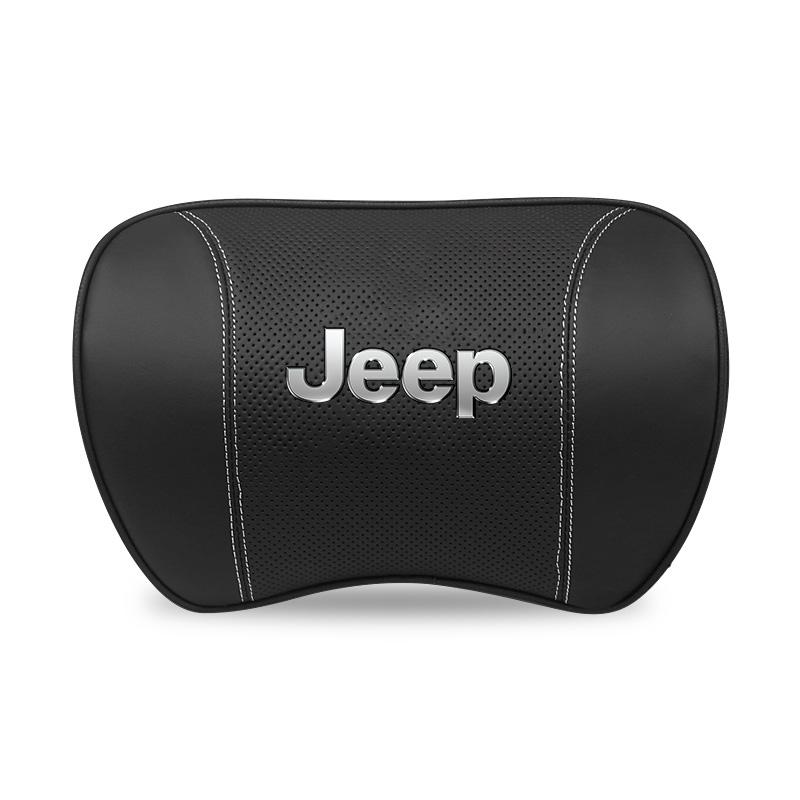 Per Auto Jeep Supporto Lombare Cuscino Vita in Pelle per Poggiatesta Sedile Per Jeep Grand Cherokee Wrangler JK Gladiator Compass Rene