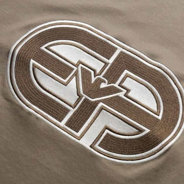 Emporio Armani SS23 Embroidered Patch Crew Neck Short Sleeve T-Shirt Men Tops Khaki-Brown 3R1TV4-1JUVZ-0440