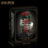 Halloween Gothic Rose Skeleton Hourglass Building Blocks Flower Skull Sand Clock Desktop Decor Bricks Toys Valentine Day Gifts