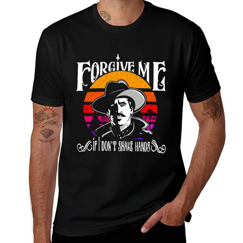 Verzeih mir, wenn ich nicht Hände schüttele doc Holliday Vintage T-Shirt Übergröße Fitness Sport T-Shirt