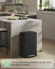 SONGMICS 50L Black Stainless Steel Kitchen Bin with Soft-Close Lid