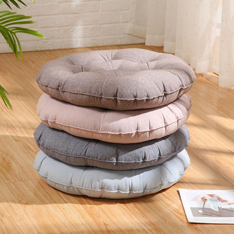 Solid Floor Pillow Futon Patio Seat Cushion Reversible Chair Cushion With Ties Tatami Pad Washable Window Pad Bench Cushions