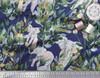 Soimoi Japan Crepe Satin Fabric Leaves,Floral & Elephant Animal Printed Craft Fabric by the metre 42 Inch