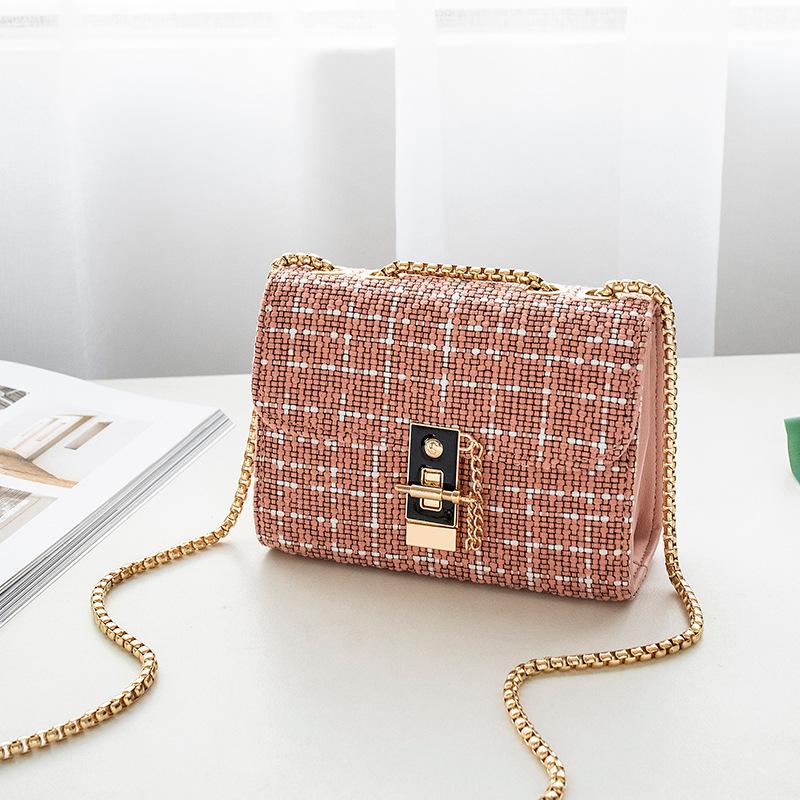 Qingxin Vitality Woolen Canvas Fabric Women's Bag New Lock Single Shoulder Crossbody Makeup Mobile Phone Bag