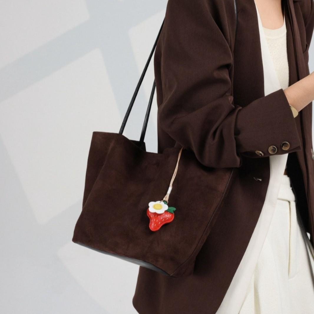 

Кожаная женская сумка, сумка-ведро высокого класса, одноплечевая сумка большой вместимости, женская сумка из лицевой коровьей кожи, сумка-тоут 18x21x15cm