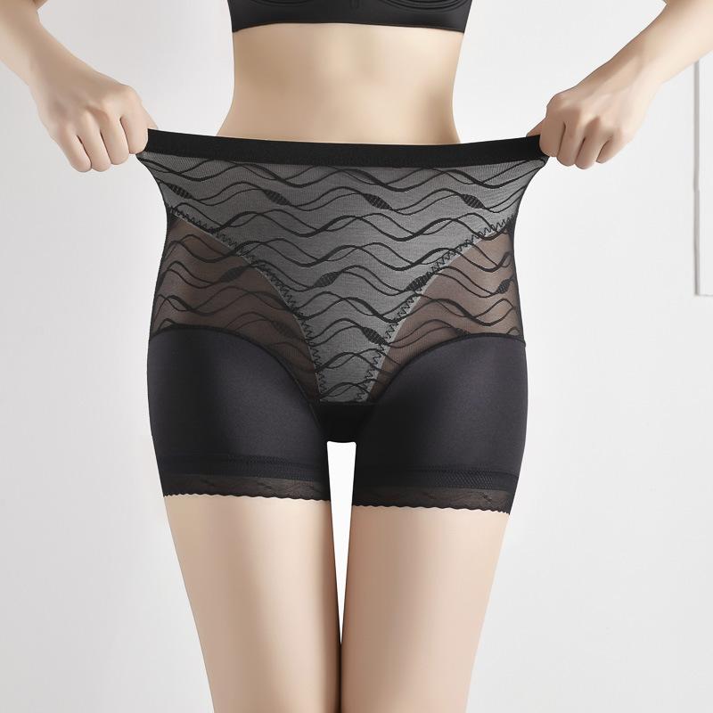 

Женские летние кружевные трусы, не царапающие, удобные, поддерживающие живот, безопасные для бедер, с плоским углом M чёрный