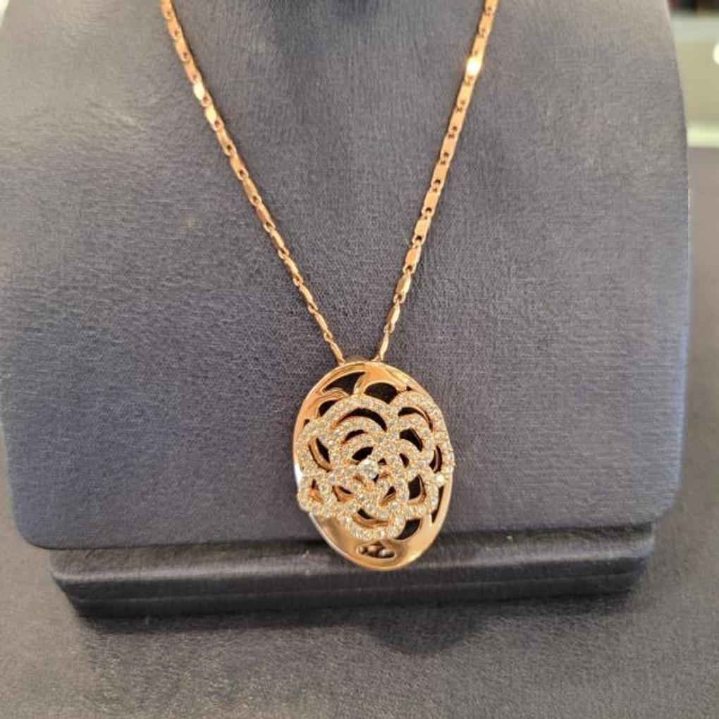 Atria Oval Rose N One-Touch Necklace JTONEFR0010PKF