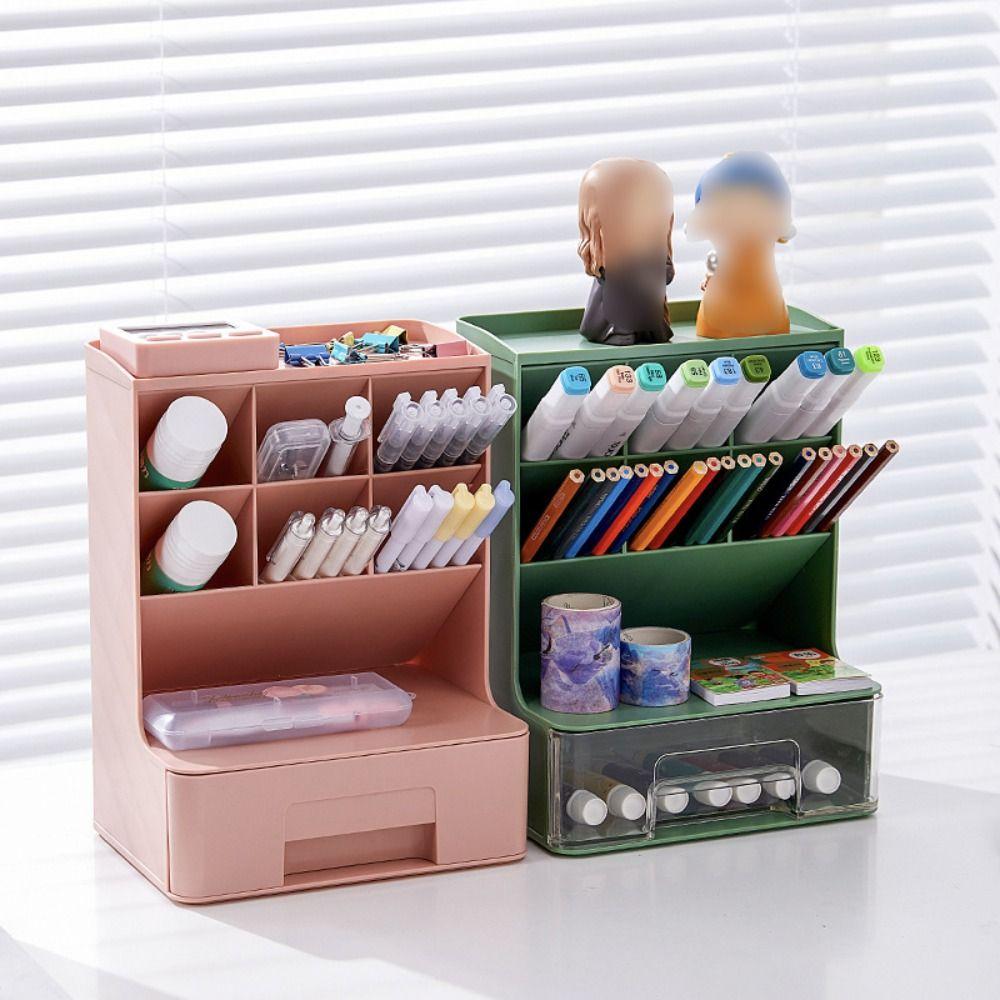 6-Grid Desktop Storage Drawers Oblique Insertion Stationary Organizer  Office Supplies