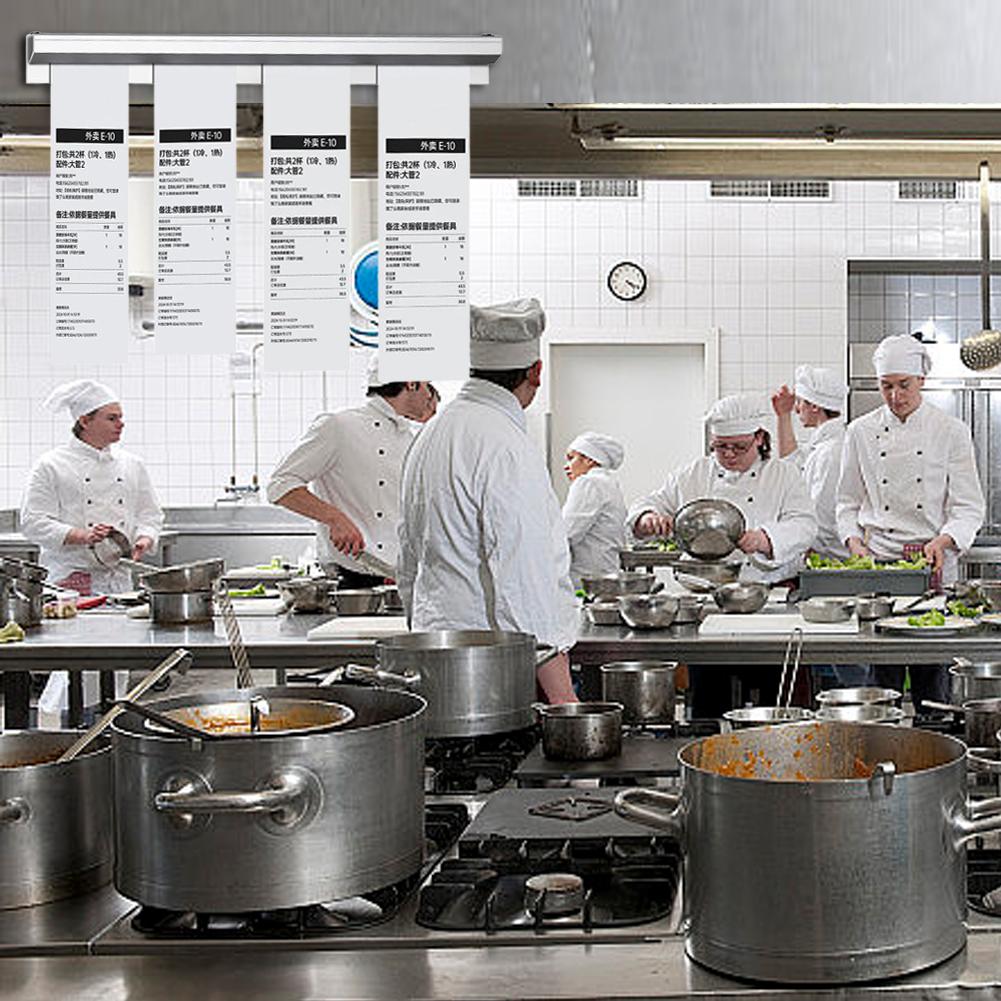 20/30cm Restaurant Billett Holder Aluminium Bestillingshylle Kvitteringsholder Sølvfarget Kjøkken Skyve Sjekk Hylle for Kontor Kafeer Puber