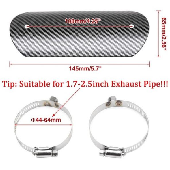 1*Motorcycle Exhaust Middle Pipe Heat Shield Cover Muffler Protector Carbon Like