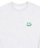 GRAVER [Unisex] Small Drawing Smile Sweatshirt_Melange White