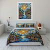 "Vibrant Landscape Art Prints Set" Bedding Set with 1 Duvet Cover 2 Pillowcases Single Double King Queen, Gift