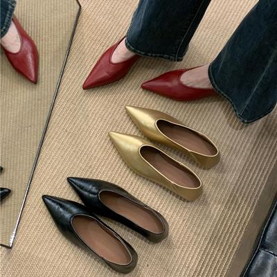 Fashion Bailamos Women Flat Shoes Fashion Pointed Toe Slip On Ladies Elegant Sandals Soft Flat Heel Outdoor Dress Shoes Mujer