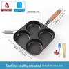 Mr. Jian Wooden Handle Cast Iron 4-Hole Egg Frying Pan