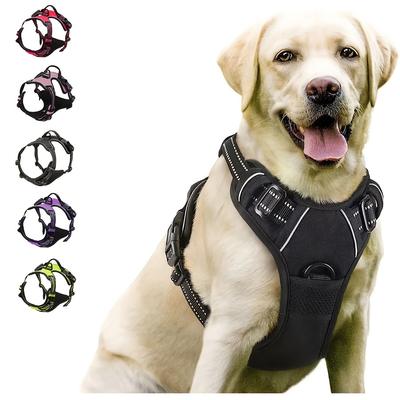 Hundegeschirr ohne Ziehen, Frontclip, robuster, reflektierender Griff, leicht zu kontrollieren, für das Gassigehen mit großen Hunden