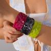 Acrylic Resin Bracelets Gradient Color Opening Bangles Boho Irregular Bracelets  For Women