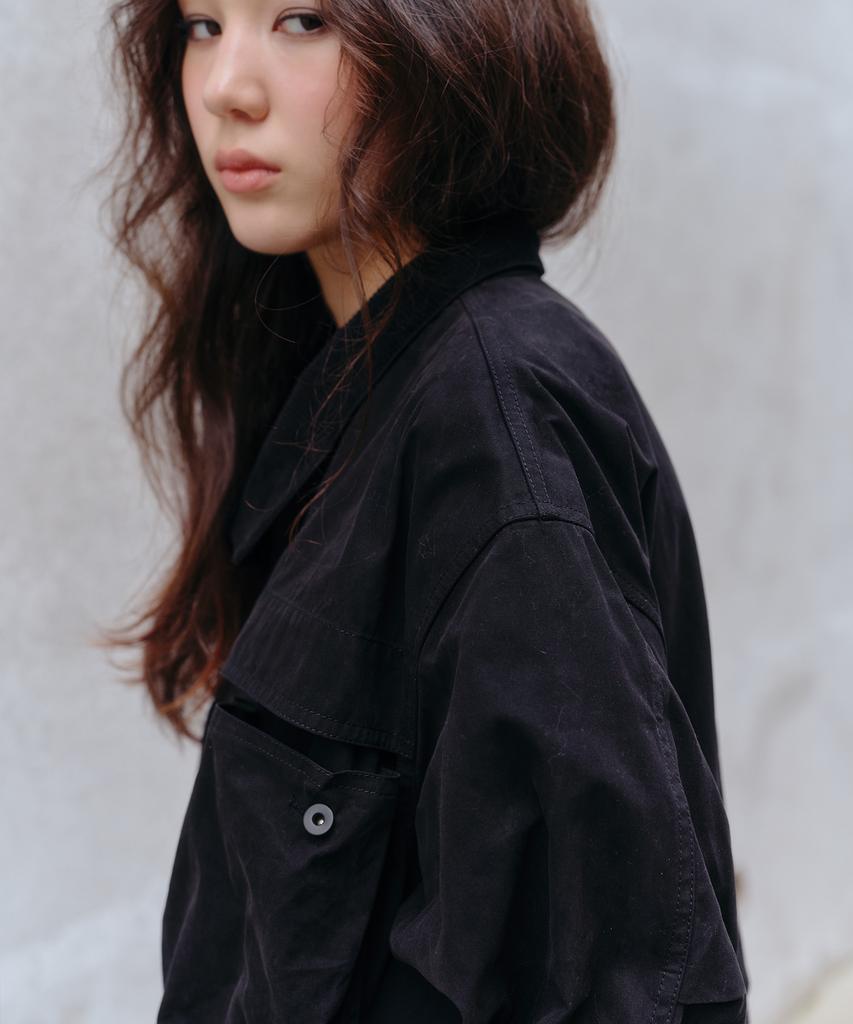 Uuuup Waxed Detachable Jacket - Black