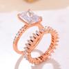 Newly Designed Rose Gold Color Set Rings for Women Luxury Trendy Wedding Party Accessories Temperament Female Jewelry