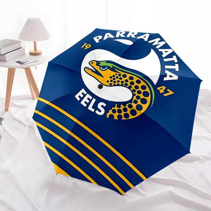 Parramatta Eels, Rugby League Apertura e Chiusura Automatica, Struttura a 8 Costole Ombrello Portatile, Adatto per Uomini e Donne in Tutte le Stagioni P