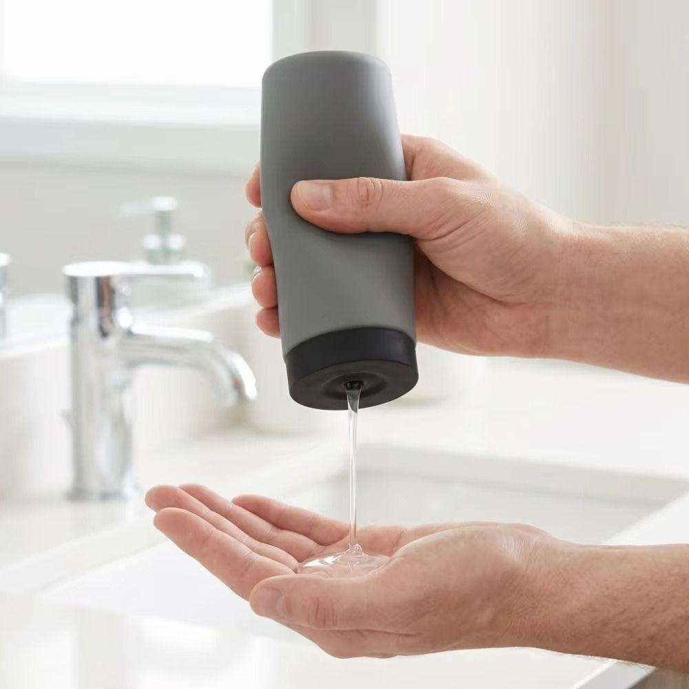Leakproof Design Silicone Squeeze Bottle 240ml Capacity Liquid Soap Dispensing Jar Shower Gel