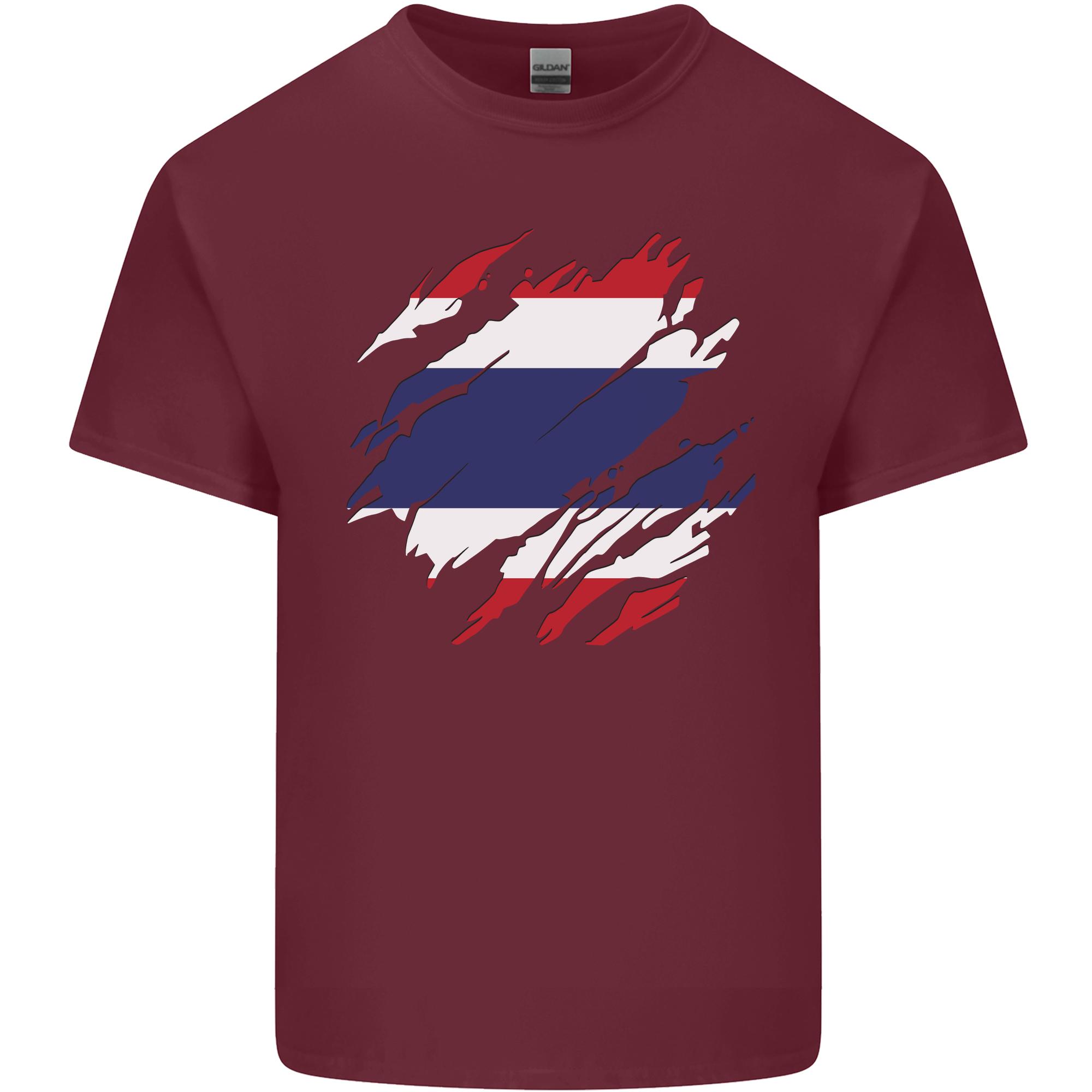 Torn Thailand Flag Thai Day Football Unisexs Light Cotton TShirt S