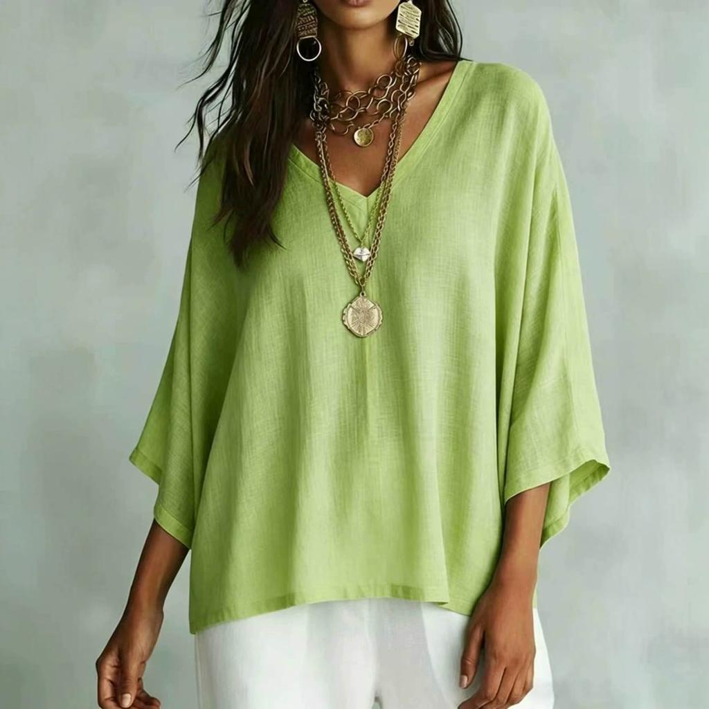 Women's T-Shirts - Women's Loose Solid Color T-shirt Casual Comfortable Versatile Top Women