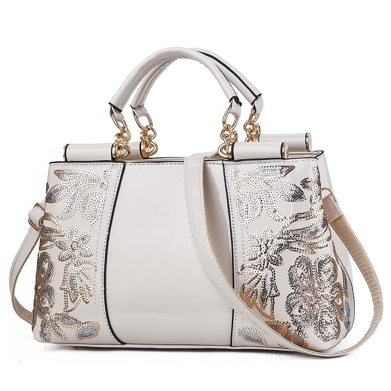 

2025 Shiny Patent Leather Bridal Handbag - European & American Style, Large Capacity Shoulder/Crossbody Bag