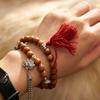 Exquisite Sandalwood Multi-strand Bracelet with Ethnic Buddhist Beads