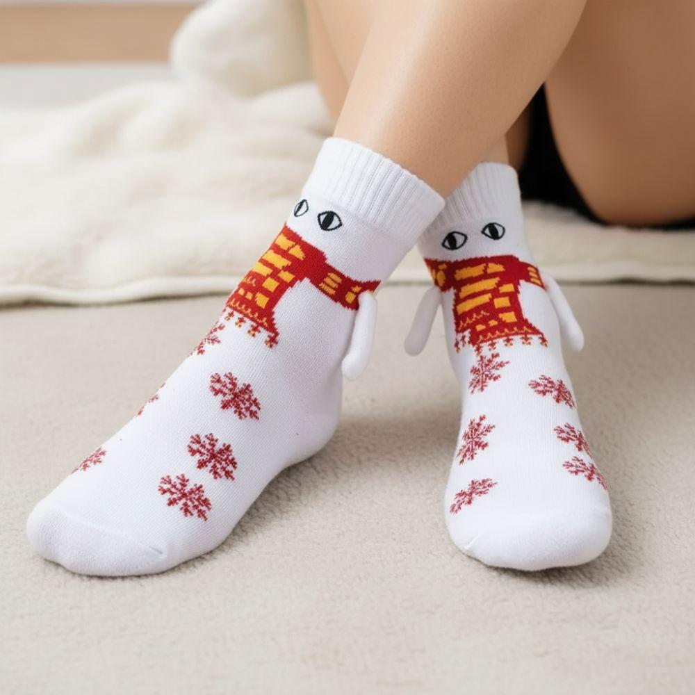 Med Uttryck Roliga Julstrumpor Tecknad Par Matchande Strumpor För Kvinnor Män